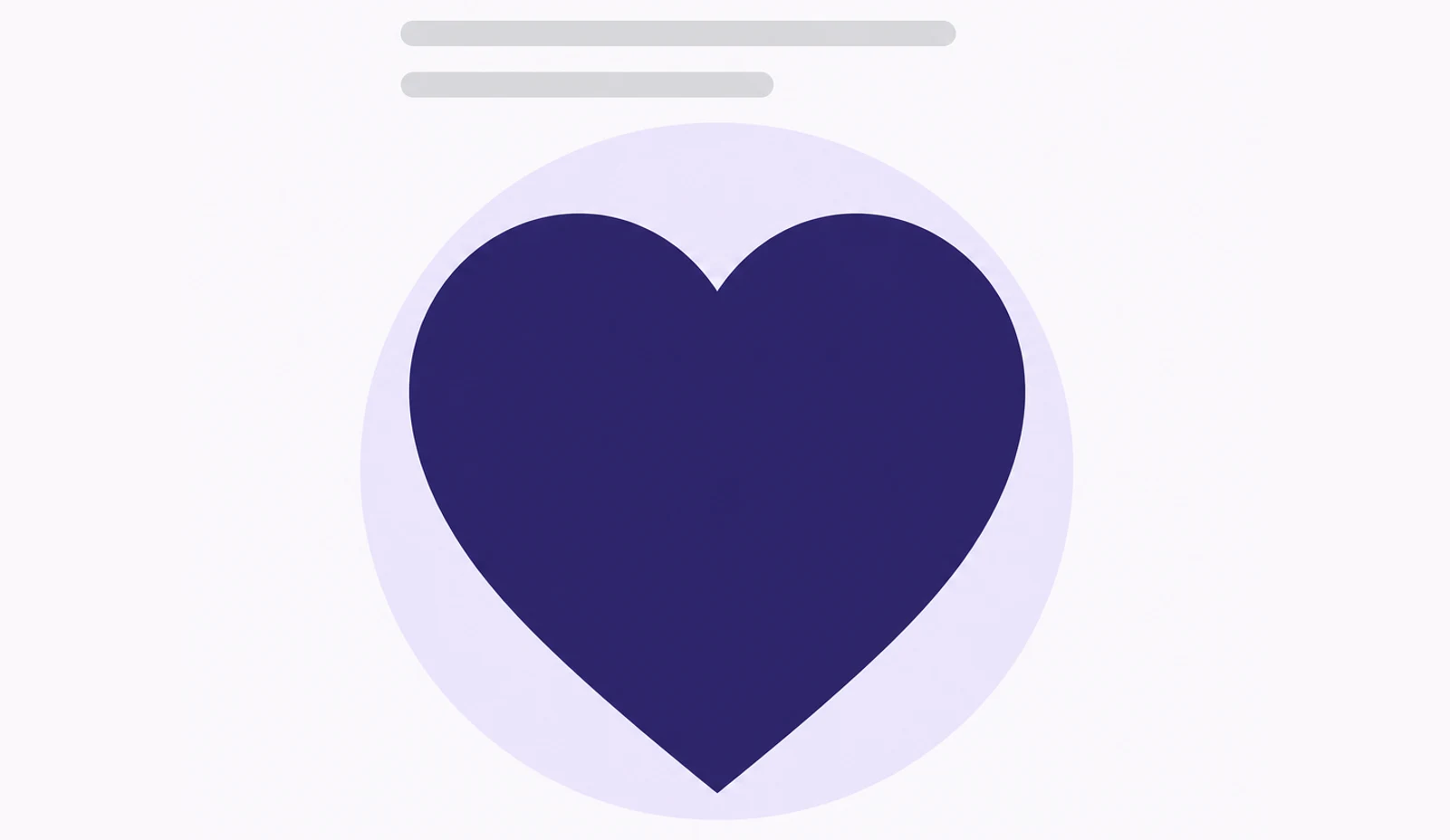 A single large heart shape on a violet ground.