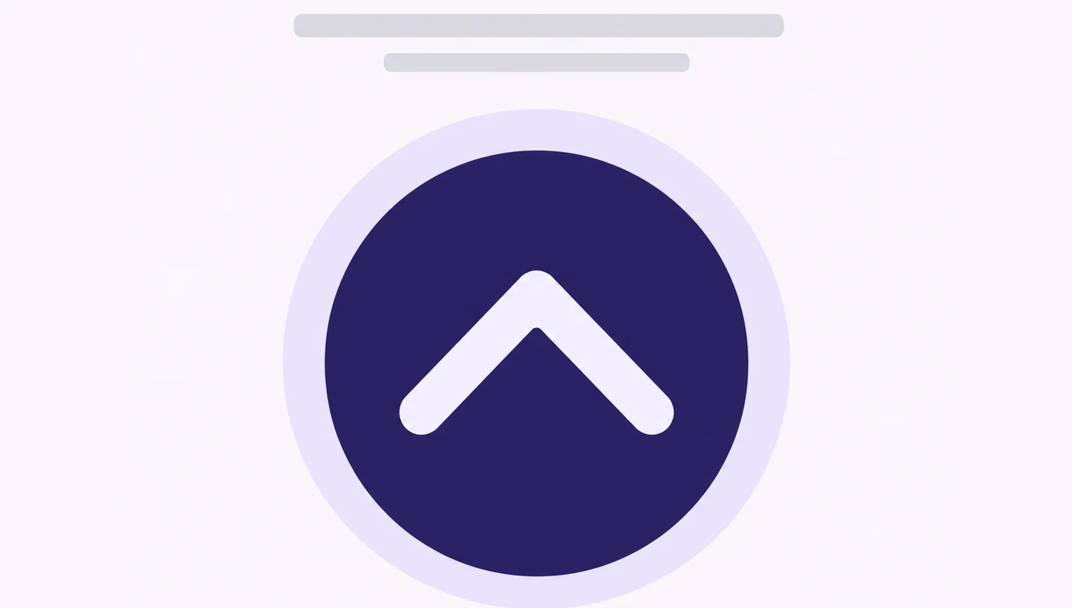 A circle with an upward chevron cut from its centre on a violet ground.